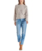 Steve Madden Women's Textured Cable-Knit Mock-Neck Sweater