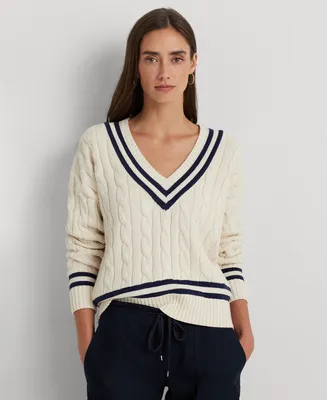 Lauren Ralph Lauren Petite Cable-Knit Cricket Sweater