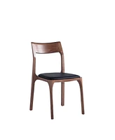 Manhattan Comfort Moderno 2-Piece Faux Leather Upholstered Stackable Dining Chair Set