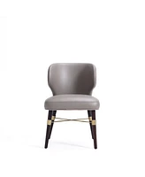Manhattan Comfort Strine 21.65" Velvet and Faux Leather Upholstered Dining Chair