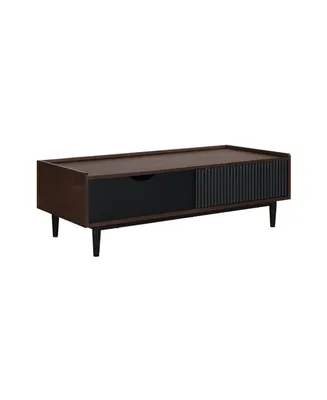 Manhattan Comfort Duane 47.24" Medium Density Fibreboard Ribbed 1-Drawer Coffee Table