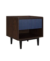 Manhattan Comfort Duane 20.23" Medium Density Fibreboard Ribbed 1-Drawer Nightstand