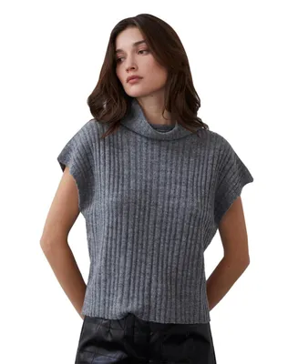 Women's Jay Mock Neck Ribbed Sweater Top