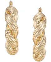 Ettika 18K Gold Modern Day Twist Women's Hoop Earrings