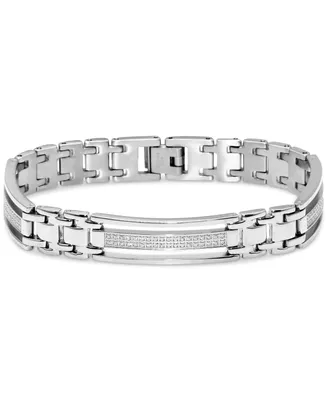Men's Diamond Link Bracelet (1/4 ct. t.w.) in Stainless Steel