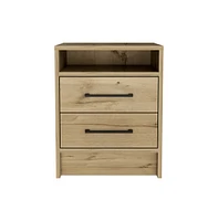 Depot E-Shop Leyva Nightstand, Two Drawers, Superior Top