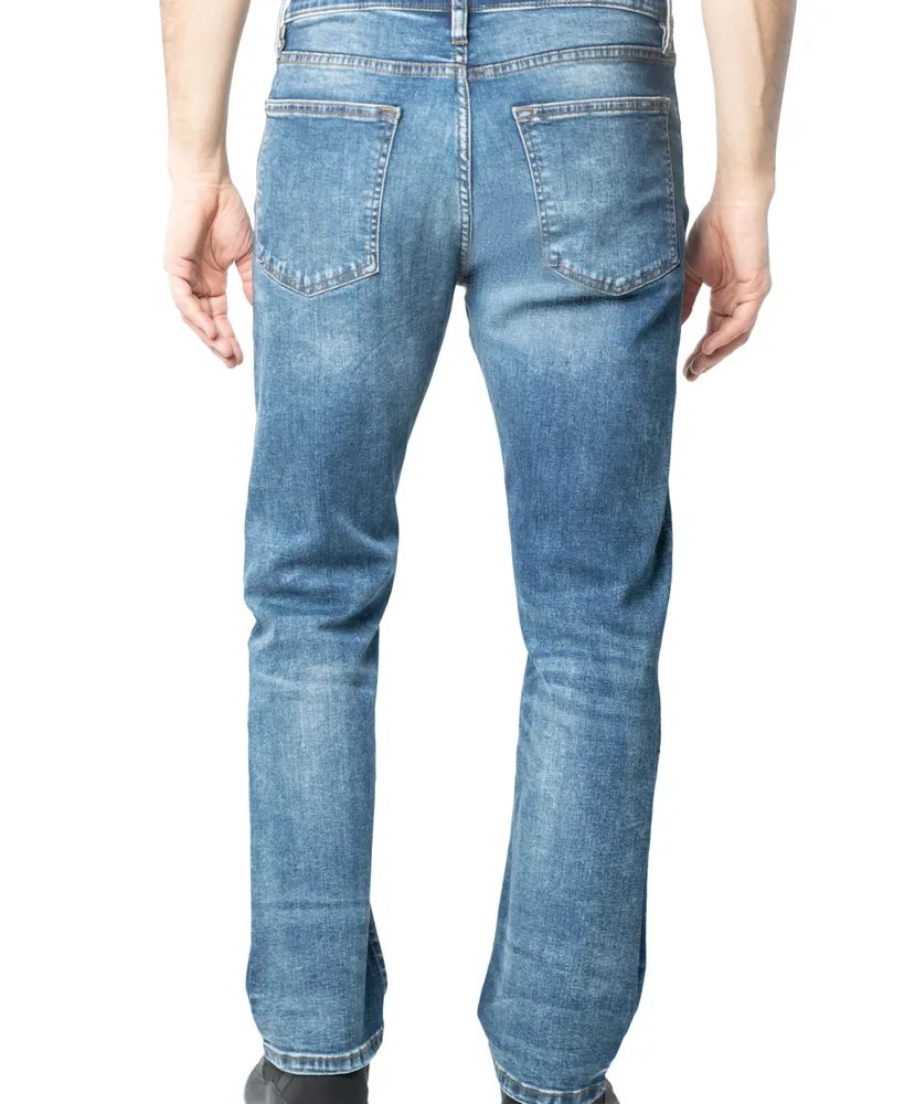 Lazer Men's Straight-Fit Stretch Destroyed Jeans