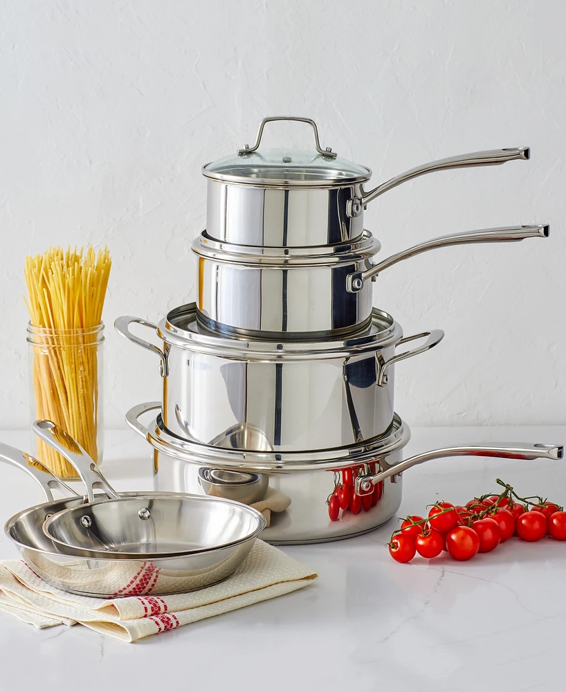Martha Stewart Collection Castelle Stainless Steel 10 Piece Cookware Set