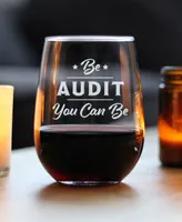 Bevvee Be Audit You can be Accounting Gifts Stem Less Wine Glass, 17 oz