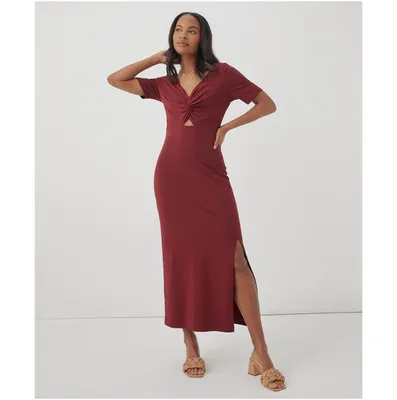 Luxe Jersey Knot Maxi Dress Made With Organic Cotton