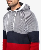 X-Ray Men's Color Blocked Hooded Sweater