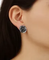 2028 Silver-Tone Flower Stud Earrings
