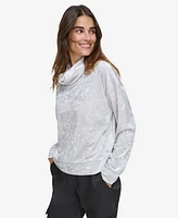 Andrew Marc Sport Women's Crushed Velvet Turtle Neck Top