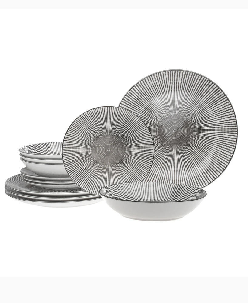 Godinger Grey 12 Pc. Dinnerware Set, Service for 4