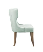 Madison Park 23.25" Carson Wide Wood Upholstered Wingback Dining Chair