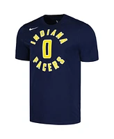 Men's Nike Tyrese Haliburton Navy Indiana Pacers Icon 2022/23 Name and Number T-shirt