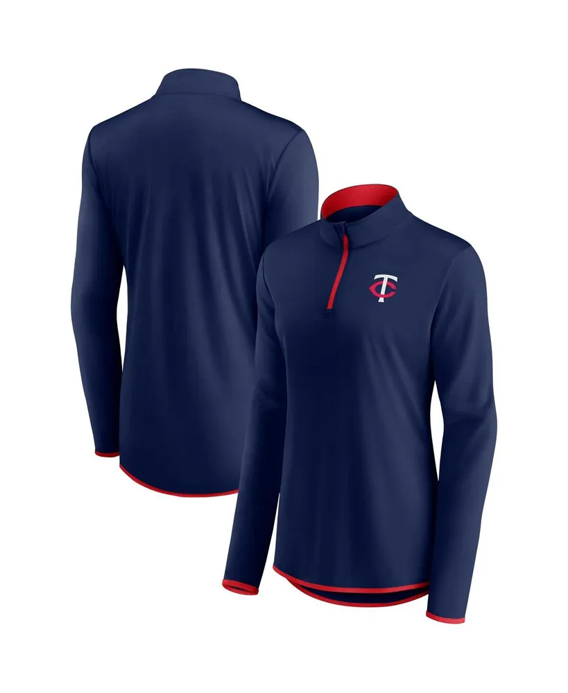 Women's Fanatics Navy Minnesota Twins Corner Quarter-Zip Top