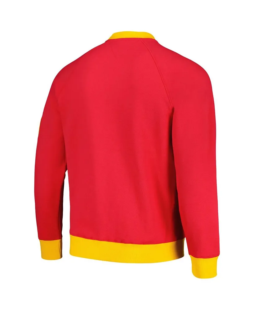 Men's Tommy Hilfiger Red, Gold Kansas City Chiefs Reese Raglan Tri-Blend Pullover Sweatshirt