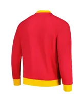 Men's Tommy Hilfiger Red, Gold Kansas City Chiefs Reese Raglan Tri-Blend Pullover Sweatshirt