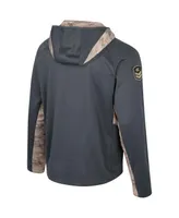Men's Colosseum Charcoal Michigan State Spartans Oht Military-Inspired Appreciation Camo Raglan Full-Zip Hoodie