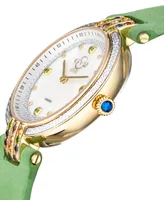 Gv2 by Gevril Women's Matera Swiss Quartz Green Italian Suede Watch 35mm