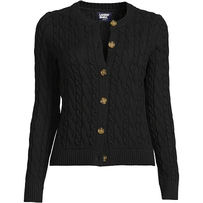 Lands' End Plus Drifter Cable Cardigan Sweater