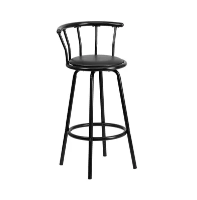 Crown Back Metal Barstool With Vinyl Swivel Seat