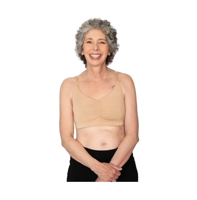 AnaOno Pocketed Front Closure Post Surgery Bra, Sand, Size S, from