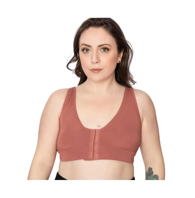 AnaOno Pocketed Front Closure Post Surgery Bra, Sand, Size XL, from Soma
