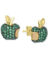 Tsavorite (2 ct. t.w.) and Yellow Sapphire (1/4 ct. t.w..) Apple Earrings in 14K Gold