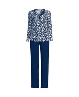 Lands' End Women's Cozy 2 Piece Pajama Set