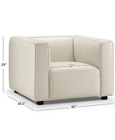 Blake 42" Leather Modern Deep Seat Chair