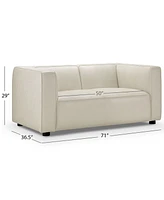 Blake 71" Leather Modern Deep Seat Loveseat