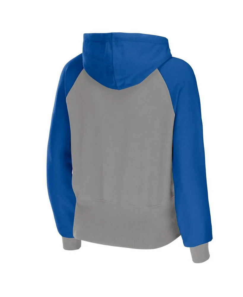 Women's Wear by Erin Andrews Gray Indianapolis Colts Colorblock Lightweight Full-Zip Hoodie