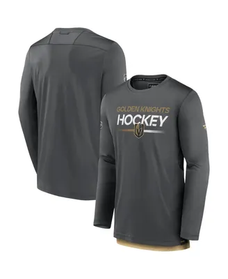 Men's Fanatics Gray Vegas Golden Knights Authentic Pro Long Sleeve T-shirt