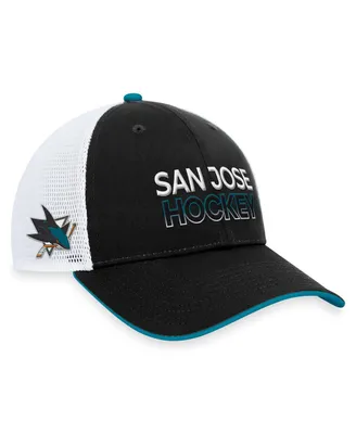 Men's Fanatics Black San Jose Sharks Authentic Pro Rink Trucker Adjustable Hat