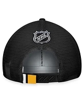 Men's Fanatics Gray, Black Pittsburgh Penguins Authentic Pro Home Ice Trucker Adjustable Hat