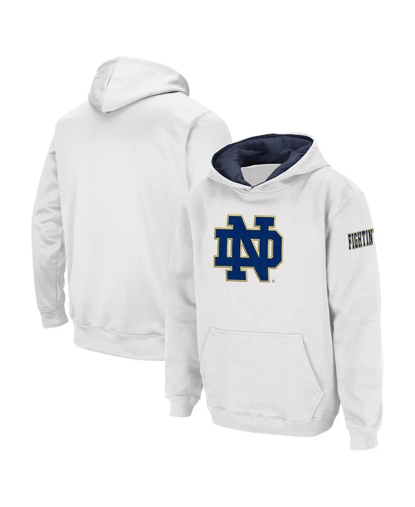 Big Boys Colosseum White Notre Dame Fighting Irish Logo Pullover Hoodie