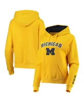 Women's Maize Michigan Wolverines Arch & Logo 1 Pullover Hoodie