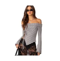 Women's Alona asymmetric fold over knit top