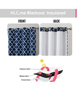 Hlc.me Lattice Print Drape Blackout Curtains Pattern - Weather Insulated Curtains