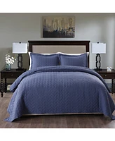 MarCielo 3 Piece Lightweight Bedspread Quilt Set Leaf King