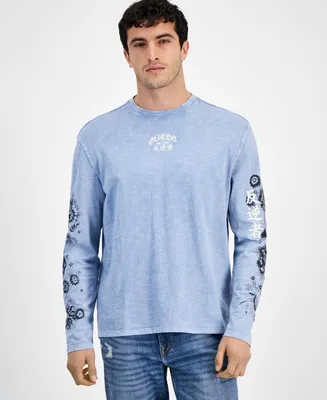 Guess Men's Embroidered Long Sleeve T-Shirt
