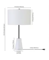 Killian 25.5" Marble Table Lamp with Linen Shade