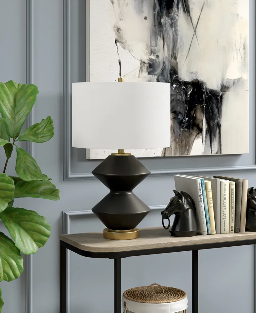 Caserta 22.75" Tall Double Gourd Lamp with Linen Shade