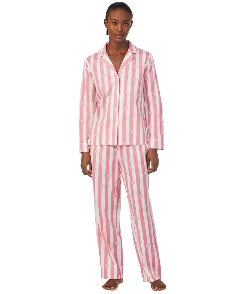 Lauren Ralph Lauren Women's Long-Sleeve Notched-Collar Pajamas Set