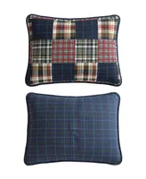 Eddie Bauer Madrona Plaid Blue Reversible 2-Piece Twin Quilt Set