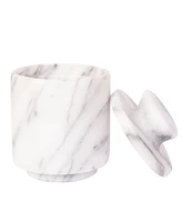Artifacts Trading Company Marble Salt Cellar with Lid, 3" x 3.25"