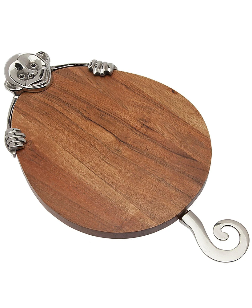 Godinger Monkey Design Acacia Wood Cheese Board with Cheese Server