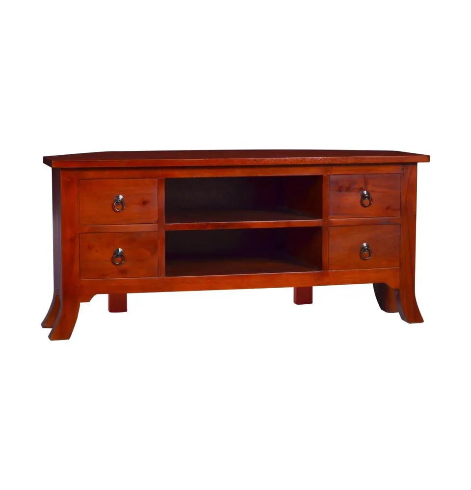 Tv Stand Classical Brown 39.4"x15.7"x17.7" Solid Wood Mahogany